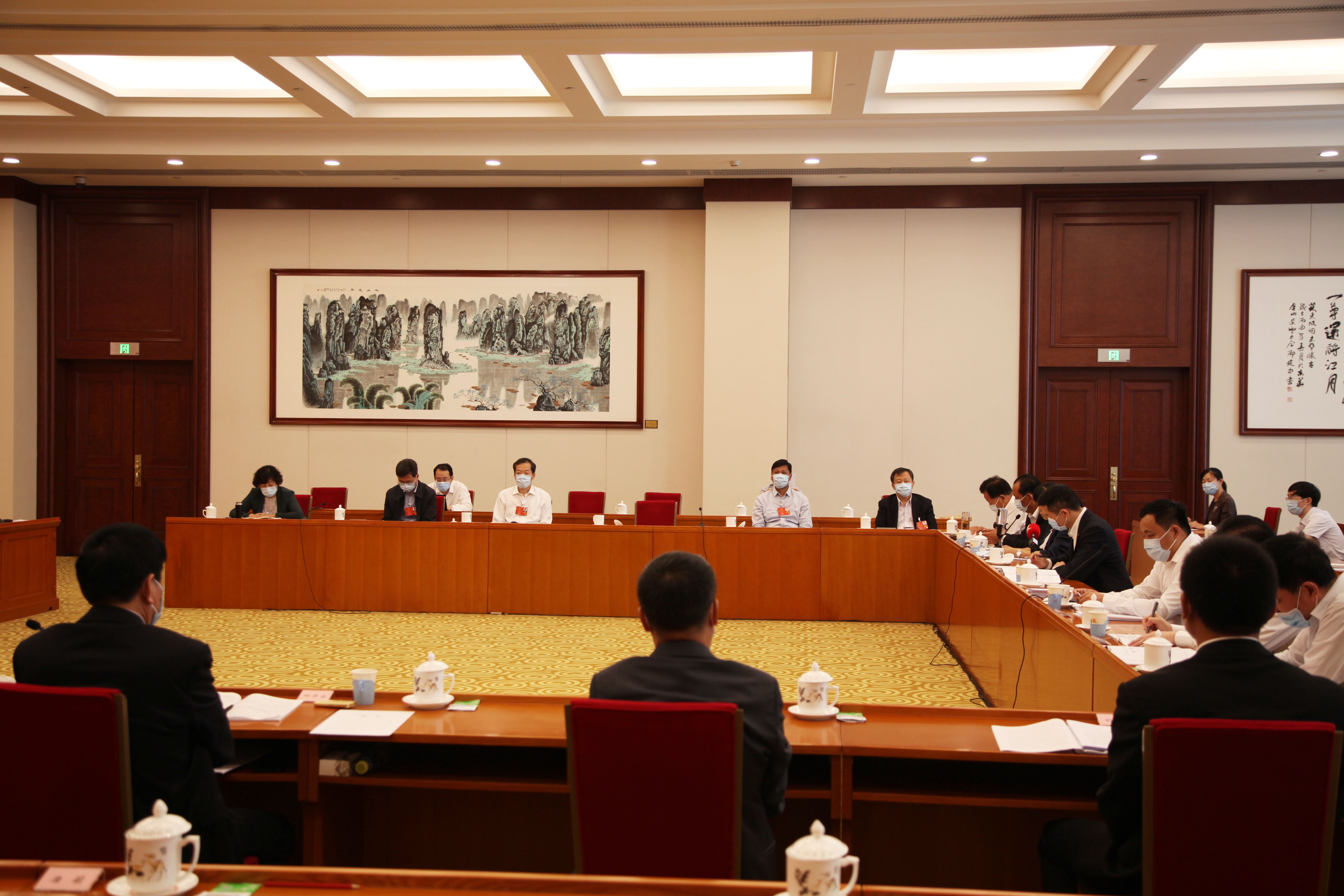 5月27日，海南代表团继续在住地审议“两高”报告 张旭图 (7)
